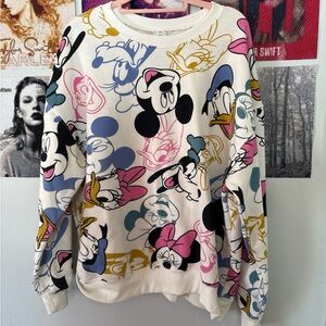 Disney Mickey and Friends White and Gold Sweatshirt